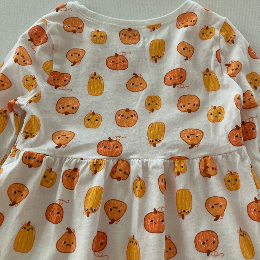 Old Navy 4T Toddler Girl Orange Pumpkin Dress Fall - Picture 3 of 8